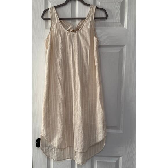 Cloth & Stone Anthropologie Women's Peach Cream Striped Dress Size Large - Picture 1 of 16